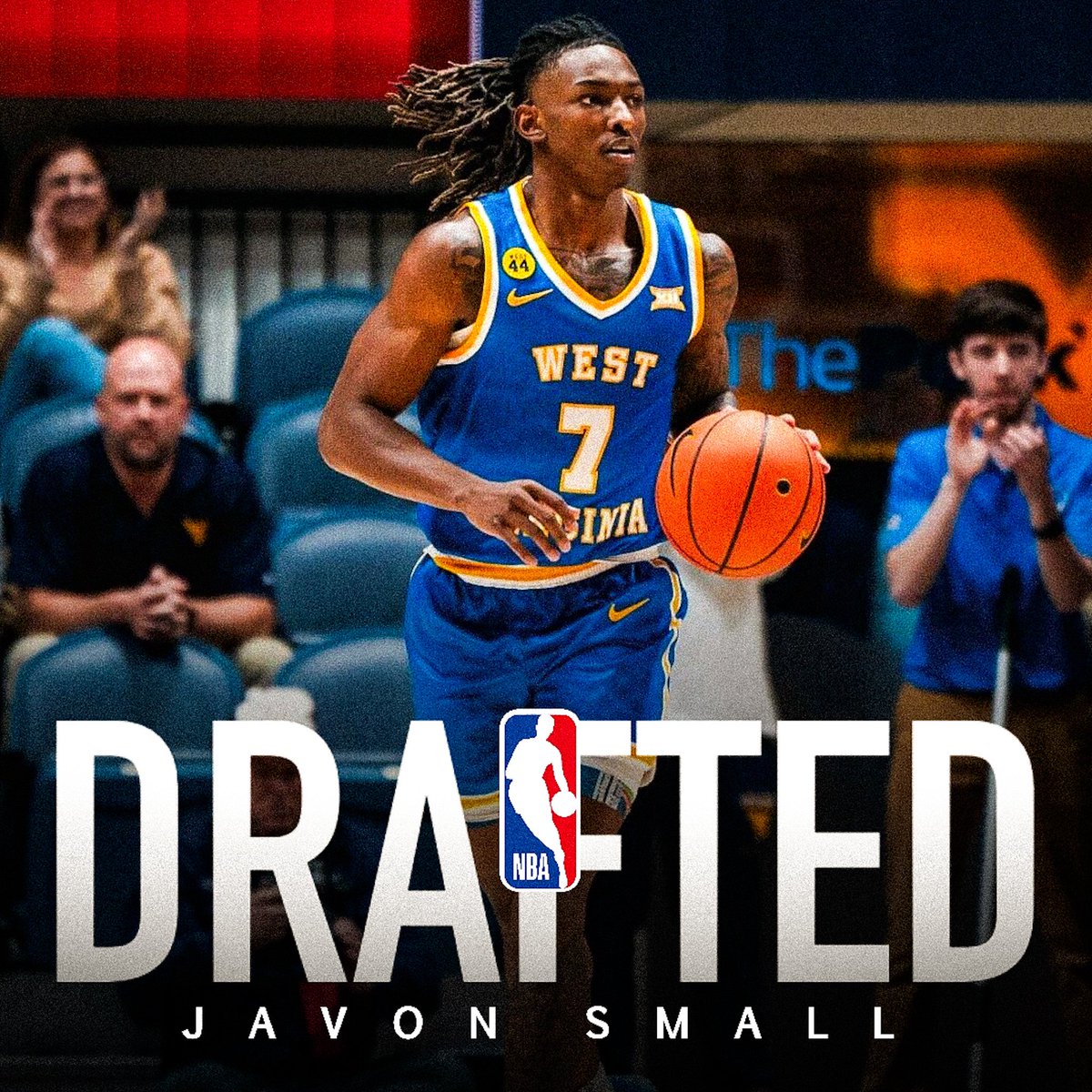 voicemorgantown's tweet photo. BREAKING: Former #WVU star JAVON SMALL has been selected by the Memphis Grizzlies in the 2nd round (#48overall) of the 2025 NBA Draft! https://t.co/dI4dF2HXsP