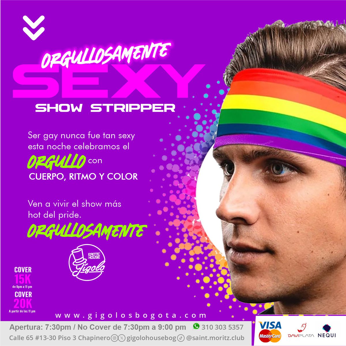 Gigolo Erotic House Bogotá (@gigolohousebog) on Twitter photo Este viernes, el Pride se celebra con CUERPO, RITMO y COLOR 🌈
🔥 ORGULLOSAMENTE SEXY
🎉 Show stripper en <a href="/gigolohousebog/">Gigolo Erotic House Bogotá</a>
💦 No cover hasta las 9pm
#Pride2025 #OrgulloSinCensura #GigoloBogotá Este viernes, el Pride se celebra con CUERPO, RITMO y COLOR 🌈
🔥 ORGULLOSAMENTE SEXY
🎉 Show stripper en <a href="/gigolohousebog/">Gigolo Erotic House Bogotá</a>
💦 No cover hasta las 9pm
#Pride2025 #OrgulloSinCensura #GigoloBogotá