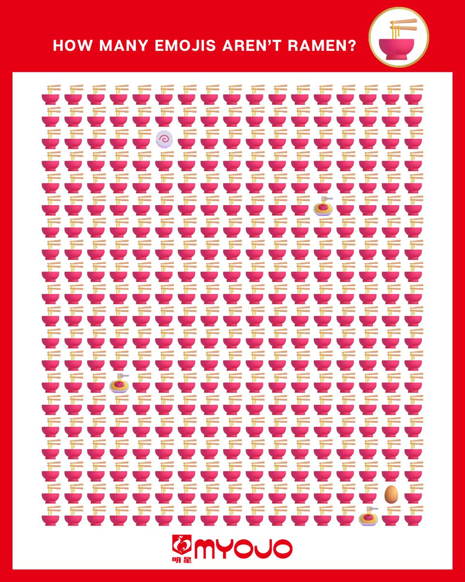 ラーメンじゃない絵文字はいくつ？👀