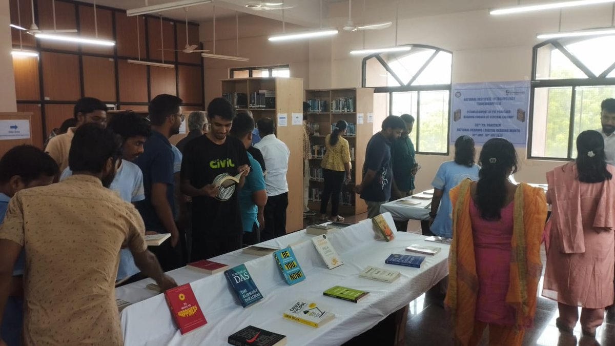ReachNITT's tweet image. The Central Library of NIT Trichy is proud to celebrate the 30th National Reading Month with a vibrant lineup of activities aimed at promoting reading, digital literacy, and lifelong learning. The celebrations commenced on 19th June 2025, with a formal inauguration.