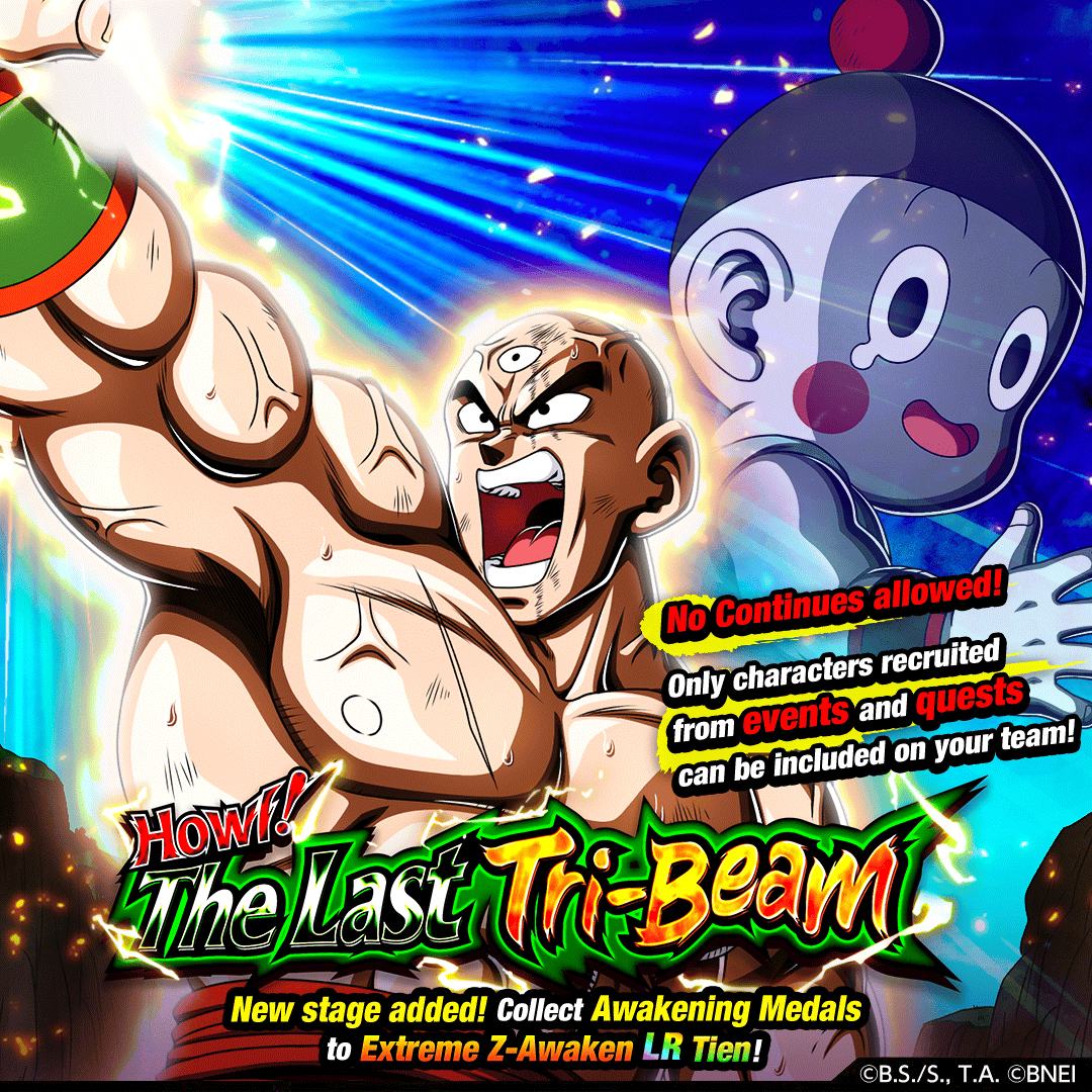 Howl! The Last Tri-Beam!
Collect Awakening Medals and aim for Extreme Z-Awakening!

[For more details, please kindly check out the in-game announcement.]
#dokkanbattle #dokkanbattleglobal #dokkan
#dragonball #dragonballz #dbz #dragonballsuper #dbs