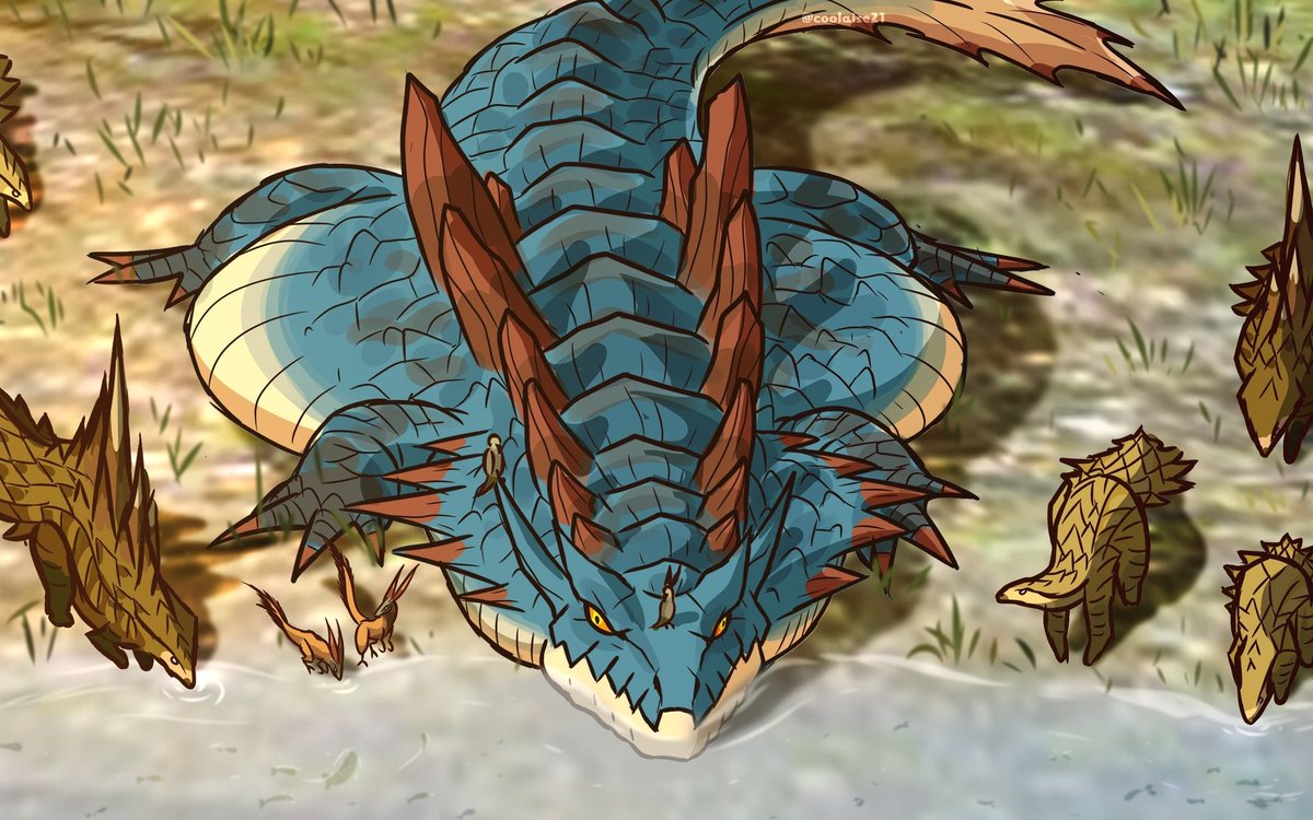 The many faces of Lagiacrus I've drawn. ( Flat fcker reigns supreme. )