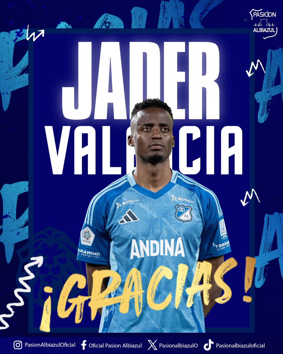 Ⓜ️🚨 ¡JADER NO SEGUIRÁ EN MILLONARIOS! 

En sus dos ciclos disputó 173 encuentros, con 24 goles y 6 asistencias. Fue campeón de Liga en 2017-2 y 2023-1, campeón de Superliga en 2018 y 2024, Campeón de Copa en 2022. 

Pasión Albiazul le desea a Jader éxitos en su nuevo club⚽️
