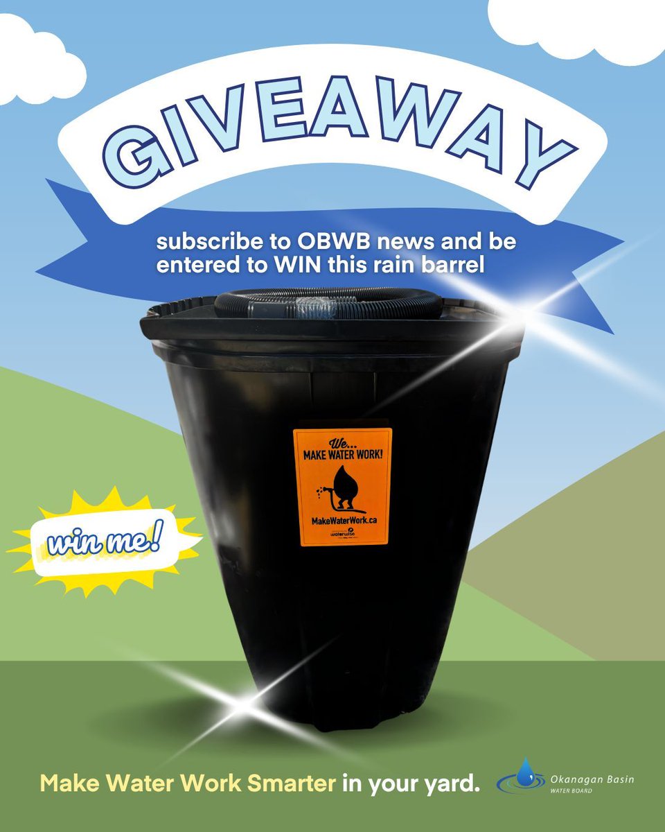 Want to collect FREE water for your garden? 🌧️ Tap into our newsletter!

✅Subscribe to the latest OBWB News and you'll be entered to 𝐖𝐈𝐍 𝐚 𝐫𝐚𝐢𝐧 𝐛𝐚𝐫𝐫𝐞𝐥! It's a win-win for your plants and your water bill➡️ tinyurl.com/53nzh7z2 

ℹ️Contest closes July 23, 2025.