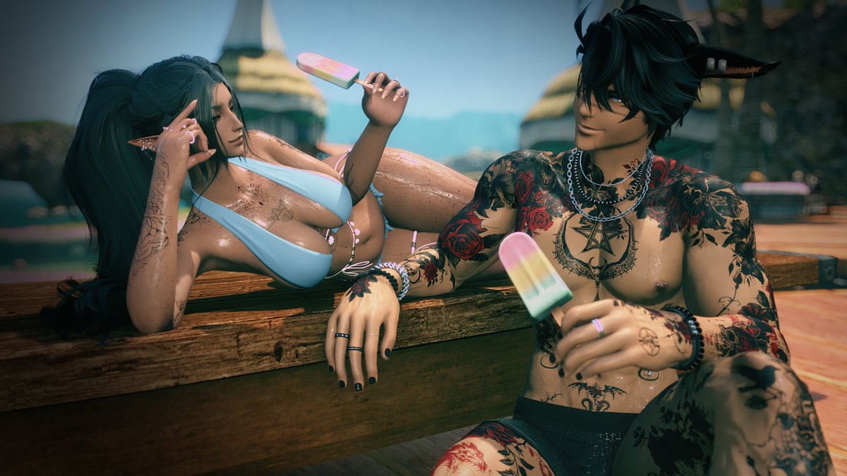 SeitenXIV's tweet image. Gotta cool off after running into @SerenNacht, it was a pleasure meeting you and chatting things up! Also she has a raffle up, get to it people, time is almost up!
#ffxivsummerbash #GPOSERS #EorzeaPhotos #ffxivsnaps