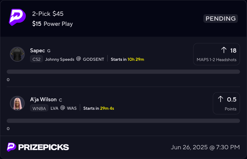 Discount pair #2 ⚡🚨🤝😈 like, follow an share this post 
 Be sure to check out @icepicksdiscord don't sleep on us we're a group of cappers cashing out daily for you guys in multiple sports #TrendingNow  #JustDoIt  #PrizePicks #underdog  #gamblingX prizepicks.onelink.me/gCQS/shareEntr…