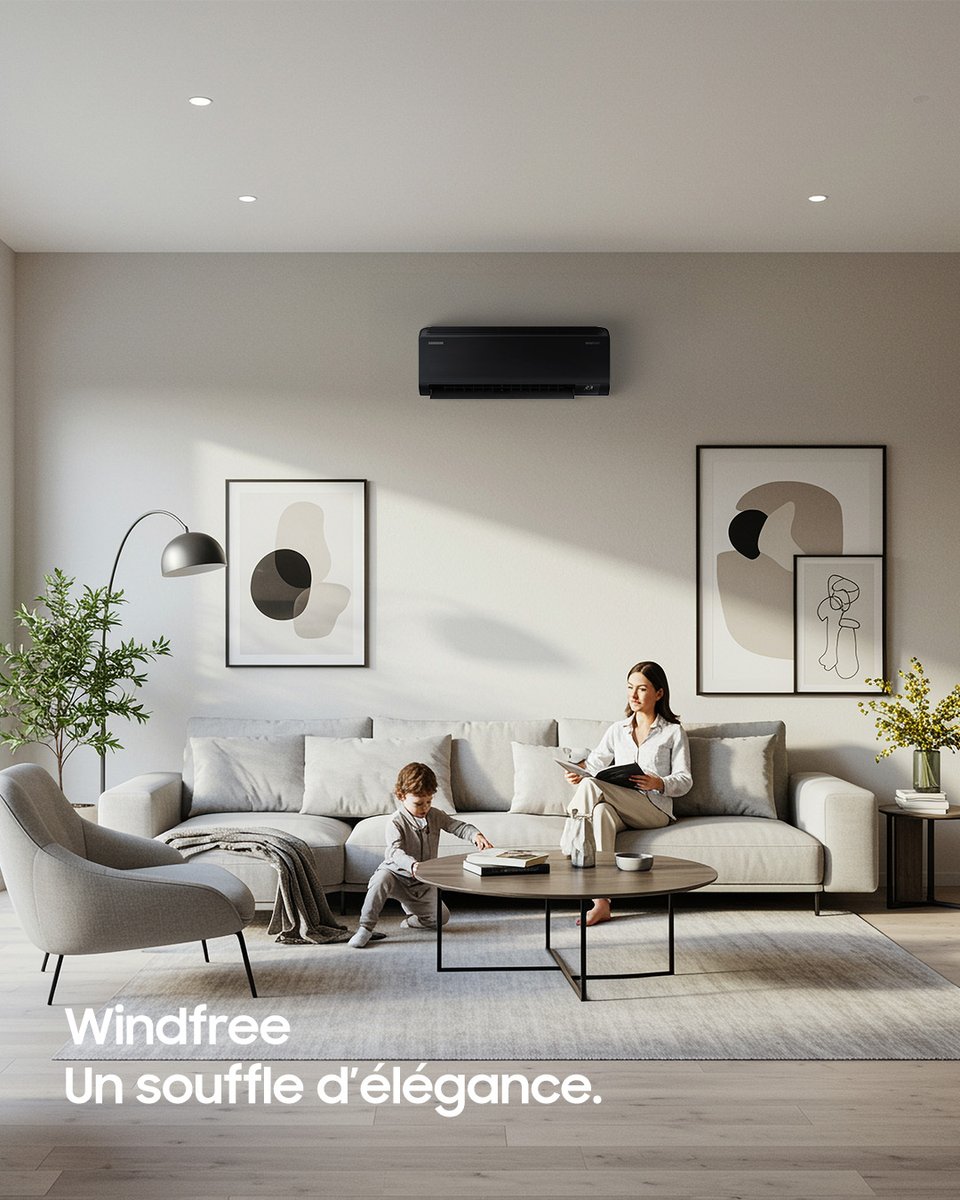 Avec la technologie WindFree™, profitez d’un confort optimal grâce à une diffusion d’air douce et silencieuse 😌 

#Samsung #SamsungHome #WindFree