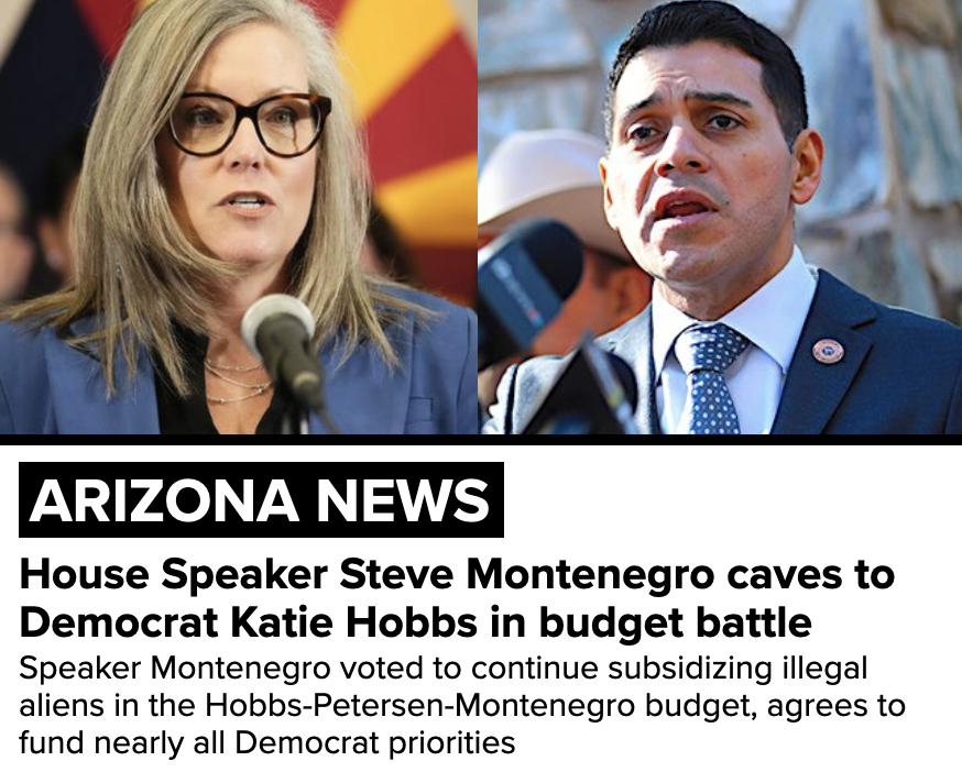 JakeHoffmanAZ's tweet image. The Hobbs-Petersen-Montenegro budget is a perfect example of BIG GOVERNMENT

Voters gave Republicans an EXPANDED majority in 2024

What did they do with it?

Caved to Katie Hobbs — America's weakest, most pathetic governor

Did they ban Katie Hobbs from giving housing,