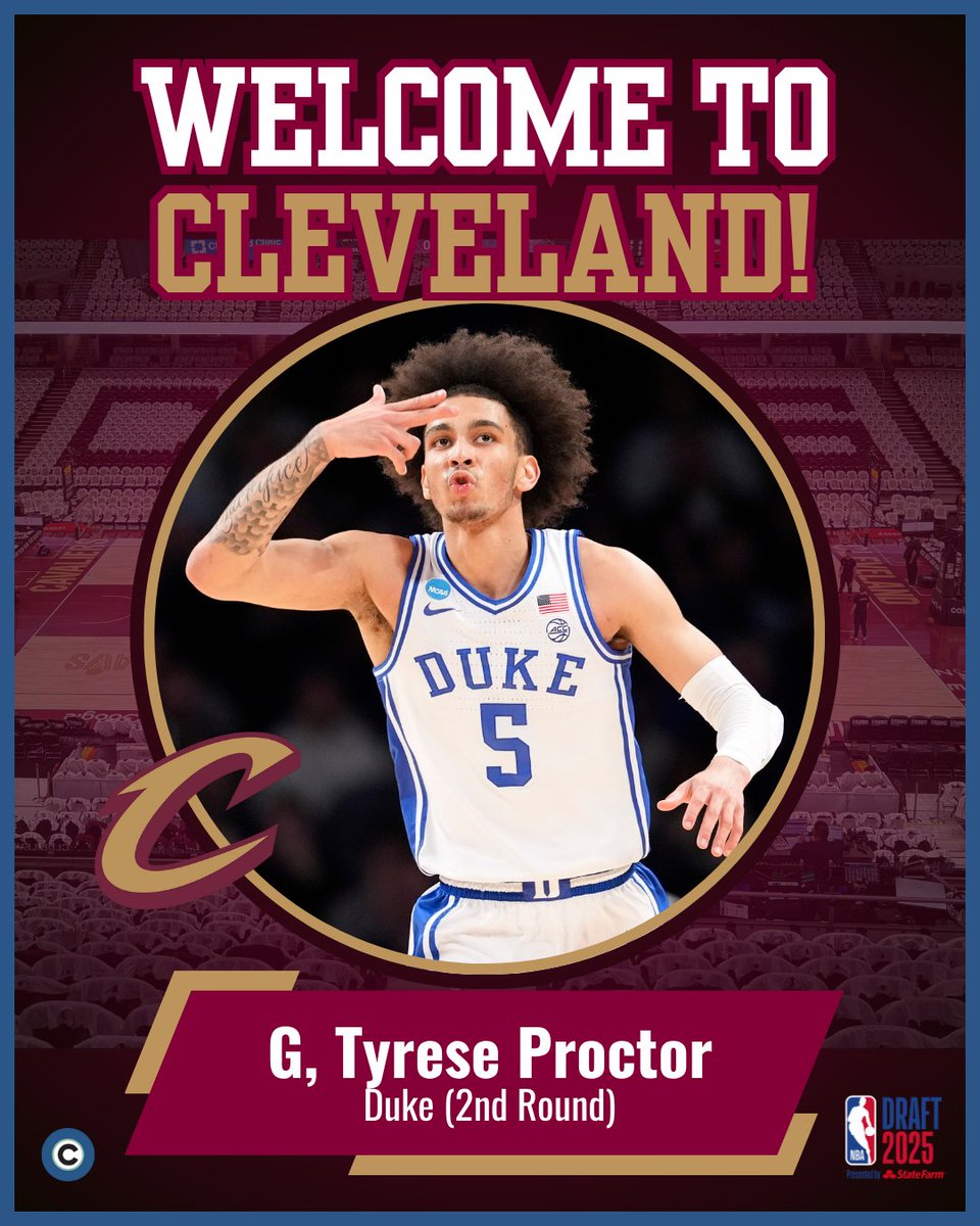 With the No. 49 overall selection in the 2025 NBA Draft, the Cleveland Cavaliers selected Tyrese Proctor out of Duke. 

Picture: AP