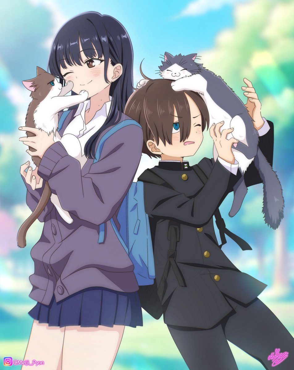 Meiji405's tweet image. I redrew this adorable illustration from the Bokuyaba manga 💖 I’m serious obsessed with this manga/anime TvT
#僕の心のヤバイやつ #僕ヤバ #市川京太郎 #山田杏奈