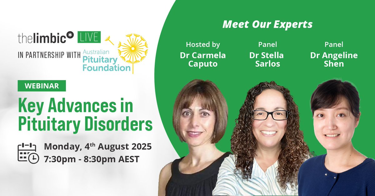 REGISTER: thelimbic.com/endocrinology/…
Tune in for an expert-led online session as they explore the practical strategies in treating &amp; managing pituitary disorders, focusing on Cushing’s disease &amp; andrology in pituitary patients.
_______________
<a href="/EndoSocAus/">Endocrine Society of Australia</a>