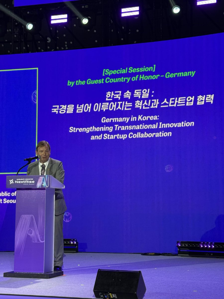 GermanyinKorea's tweet image. #NextRise2025 에 🇩🇪이 주빈국으로 참여합니다. #MadeInGermany #AI 미래로 #유럽연합 내 안정적인 경제와 정치 환경에서 🦄 #스타트업 을 지원합니다.