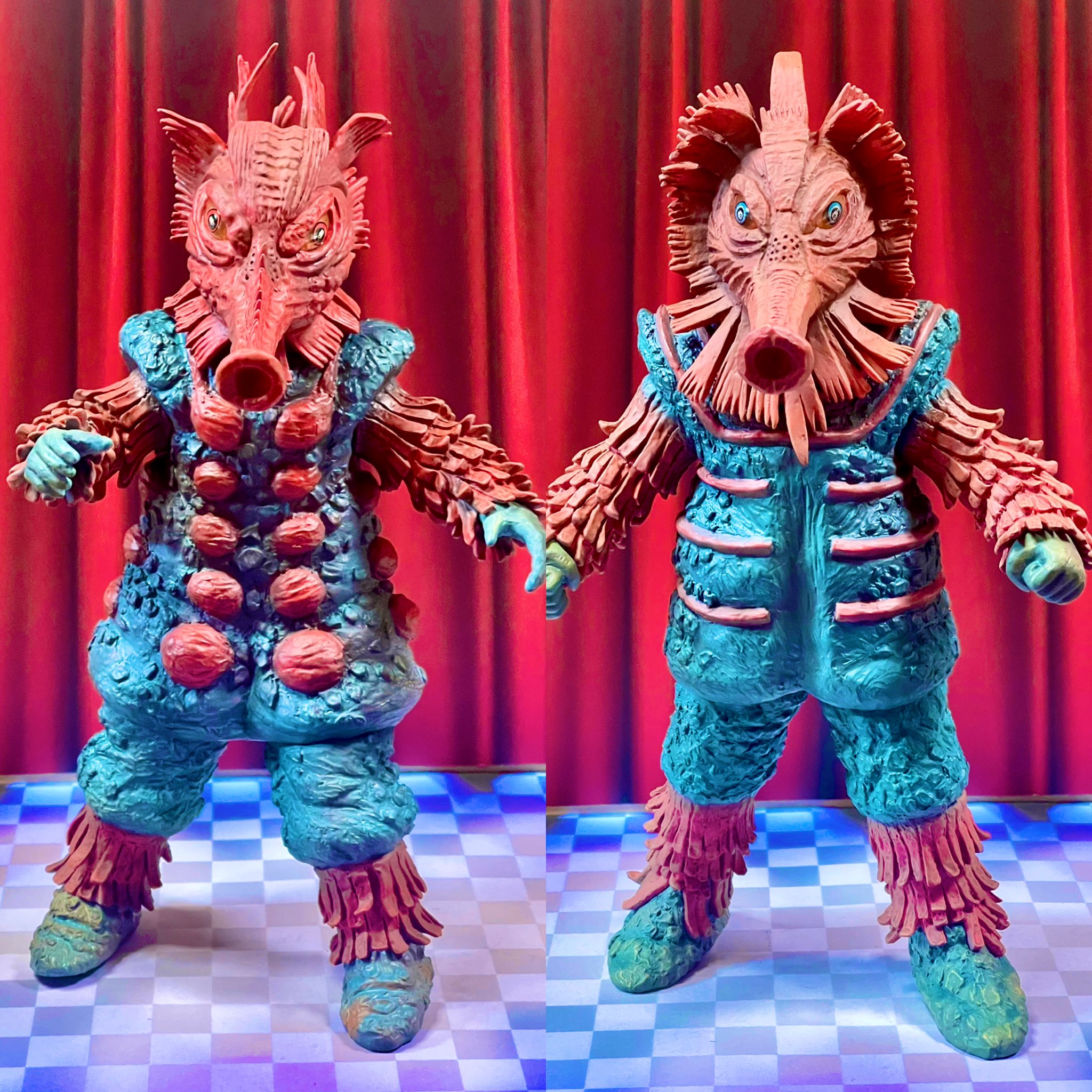 ぶたのはな じゃんけんバトル バルタン星人 ピンク ソフビ 怪獣