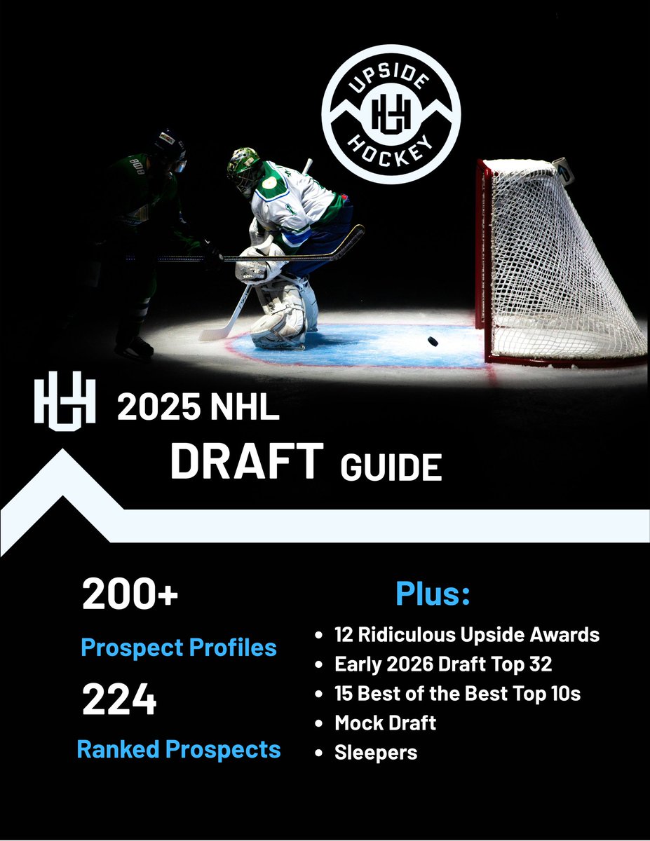 This was an alternative cover for our 2025 #NHLDraft Upside Guide, but in the end we kept our blue and white theme, plus this might get confused as being goalie-centric.

Discount Code:
May the Forsling Be With You:
"Forsling42" for 42% Off
upsidehockey.com