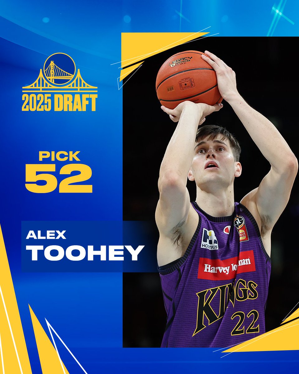 As part of a trade to be finalized later, the Warriors have agreed in principle to acquire the draft rights of Alex Toohey, the No. 52 pick in the 2025 NBA Draft.