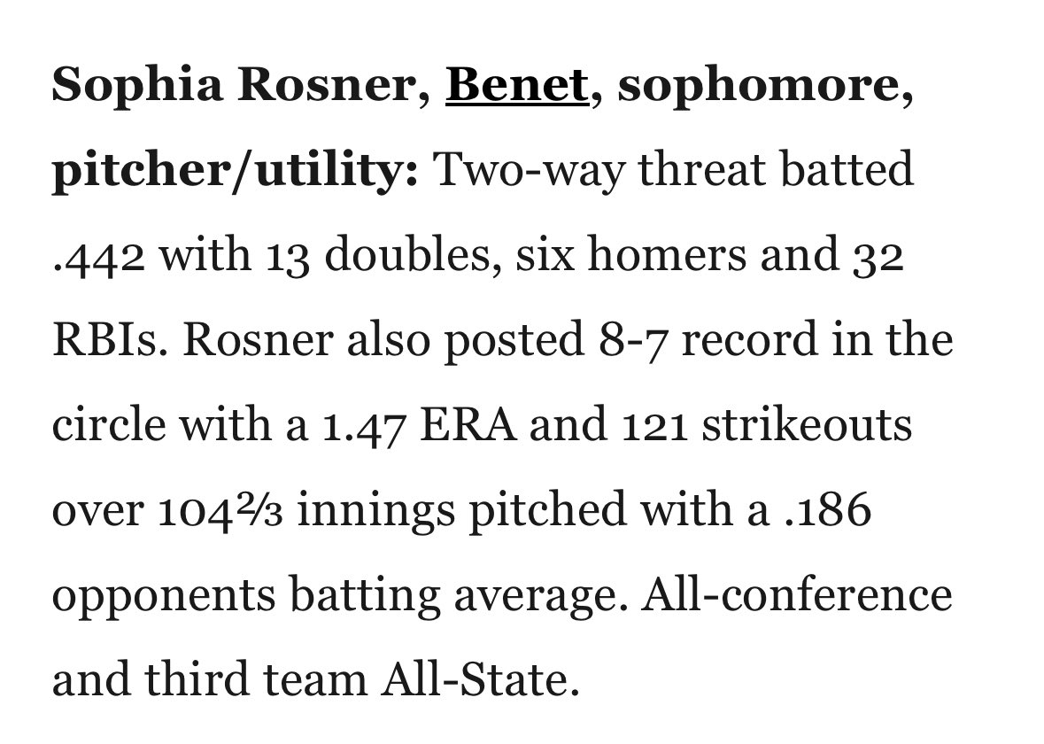 SophieRosner_'s tweet photo. Thank you @MySuburbanLife for placing me on your All-Area team along with many other great players! https://t.co/yfOoEb1X8O