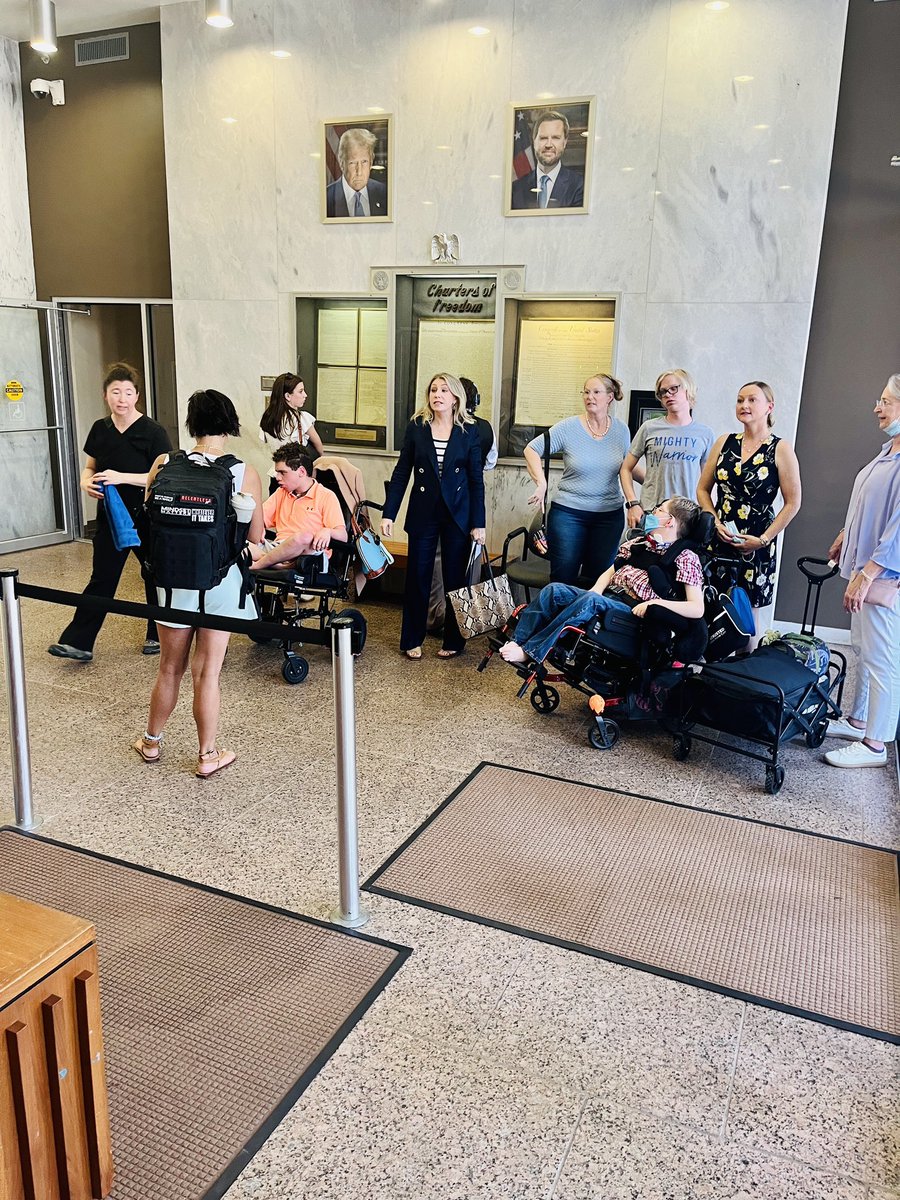 fragilechildTX's tweet photo. Barefoot but unstoppable👣 
#Texas families went to @JohnCornyn &amp; @tedcruz offices to say: NO to #HR1. NO to #Medicaid cuts.
Cornyn: Refused our letter. 
Cruz: Met our kids, took ltr. (Thx, security 👠)
📞 Call now! #ProtectTXFragileKids #MedicaidSavesLives #HR1 #BarefootAdvocacy https://t.co/m1RPVhfjot