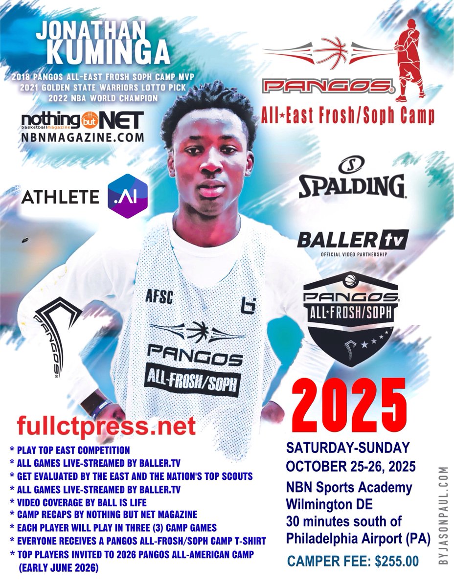 Dinos Trigonis (@trigonis30) on Twitter photo Camp registration is now open for the Pangos All-East Frosh/Soph Camp presented by <a href="/athleteaiapp/">Athlete.AI</a> set for Sat-Sun Oct 25-26 @ NBN Sports Academy/Wilmington DE: fullctpress.net/25-all-east-fs…
All games on <a href="/BallerTV/">BallerTV</a>. Wall to Wall coverage by
<a href="/NBNMagazine/">NBN Magazine</a>. <a href="/FCPPangos/">Fullcourt Press/ Pangos</a> <a href="/PangosPlatform/">pangos platform</a> Camp registration is now open for the Pangos All-East Frosh/Soph Camp presented by <a href="/athleteaiapp/">Athlete.AI</a> set for Sat-Sun Oct 25-26 @ NBN Sports Academy/Wilmington DE: fullctpress.net/25-all-east-fs…
All games on <a href="/BallerTV/">BallerTV</a>. Wall to Wall coverage by
<a href="/NBNMagazine/">NBN Magazine</a>. <a href="/FCPPangos/">Fullcourt Press/ Pangos</a> <a href="/PangosPlatform/">pangos platform</a>