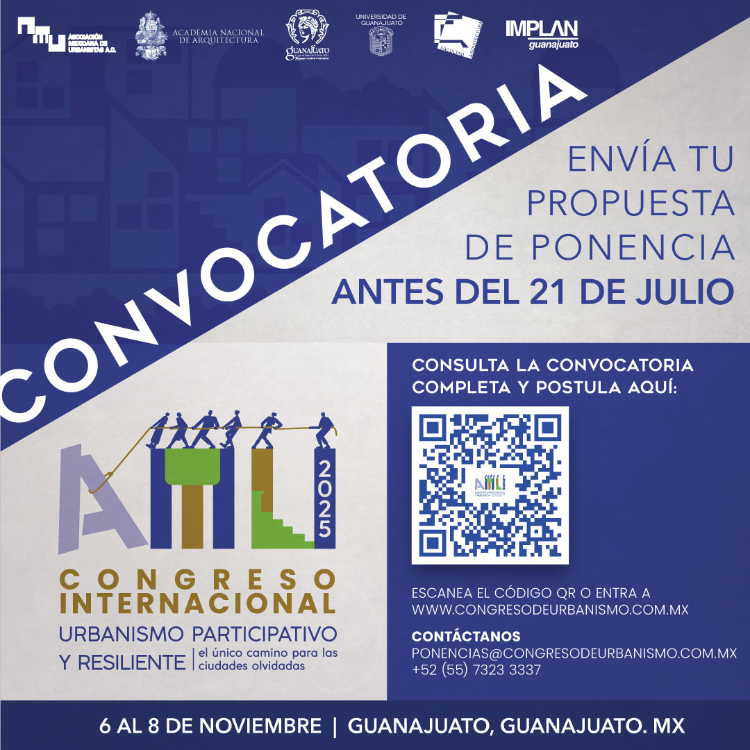 ¿Tienes una propuesta para regenerar las #CiudadesOlvidadas?
Presenta tu ponencia, taller o experiencia en el Congreso Internacional de Urbanismo Participativo 🌍🏙️

📅 Postula antes del 21 de julio
📍 Guanajuato | 6–8 nov 2025
🔗 congresodeurbanismo.com.mx

#UrbanismoParticipativo
