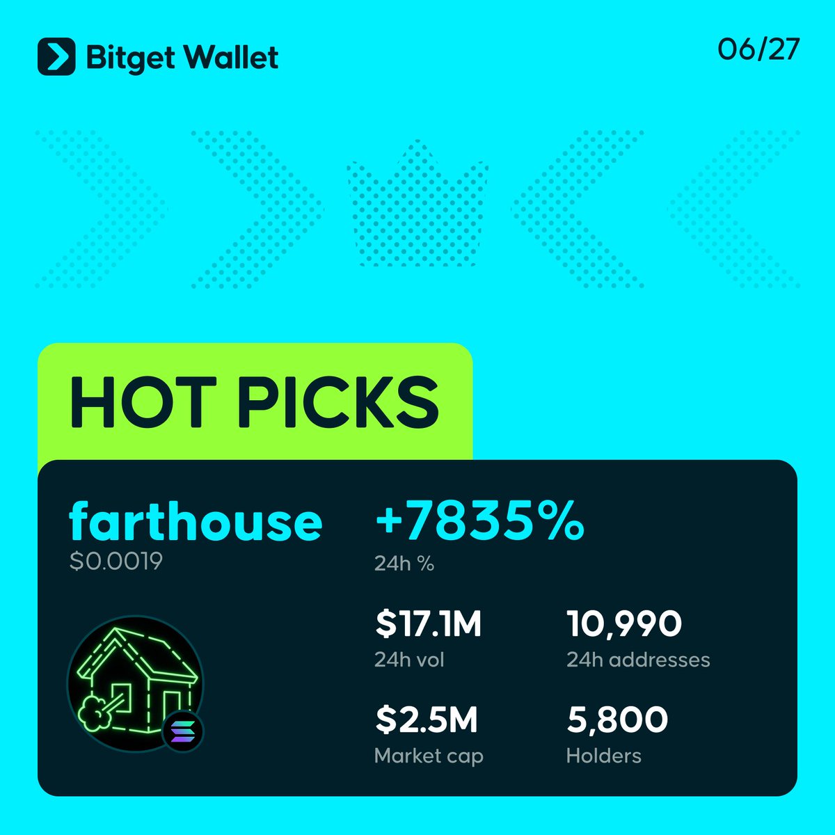 Today's Hot Picks:

> $farthouse

➡️ Full list: web3.bitget.cloud/surl/LLNA5