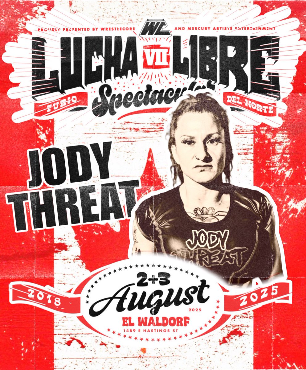 WrestleCore (@wrestlecorerld) on Twitter photo The best f$&@ing weekend is coming back to #vancouver August 2&3 !!! Featuring <a href="/EvilUno/">EVIL UNO of DARK ORDER 🇨🇦</a> <a href="/JodyThreat/">Jody Threat</a> <a href="/CiclonRamirezjr/">Ciclon Ramírez Jjr</a> <a href="/LuchaGhoul/">SÓNICO👹⛓️</a> and many more!
Tix on sale now! 🇲🇽🇲🇽🇲🇽 The best f$&@ing weekend is coming back to #vancouver August 2&3 !!! Featuring <a href="/EvilUno/">EVIL UNO of DARK ORDER 🇨🇦</a> <a href="/JodyThreat/">Jody Threat</a> <a href="/CiclonRamirezjr/">Ciclon Ramírez Jjr</a> <a href="/LuchaGhoul/">SÓNICO👹⛓️</a> and many more!
Tix on sale now! 🇲🇽🇲🇽🇲🇽