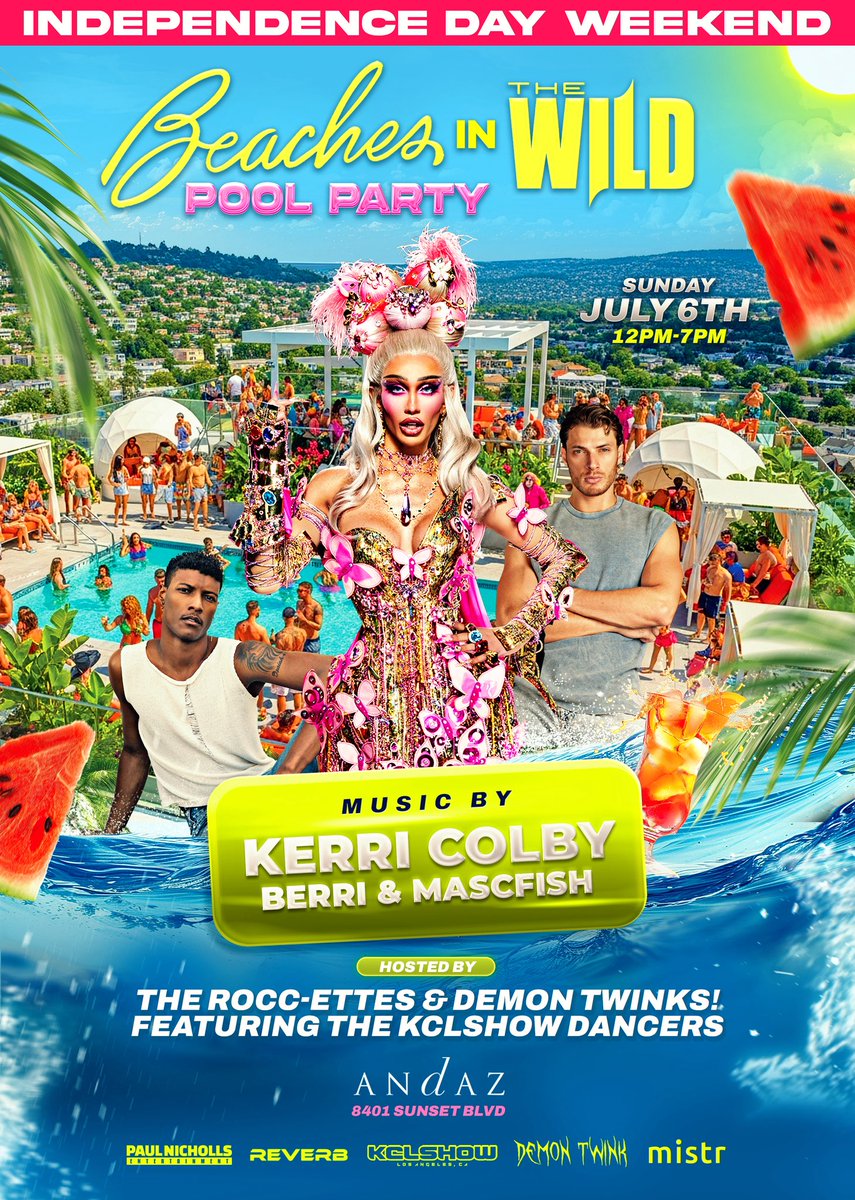 KCLSHOW (@kclshow) on Twitter photo Pool Party at the <a href="/Andaz/">Andaz Hotels & Resorts</a>
8401 Sunset Blvd
West Hollywood, CA 90069
Get tickets now
Beachesinthewild.com Pool Party at the <a href="/Andaz/">Andaz Hotels & Resorts</a>
8401 Sunset Blvd
West Hollywood, CA 90069
Get tickets now
Beachesinthewild.com