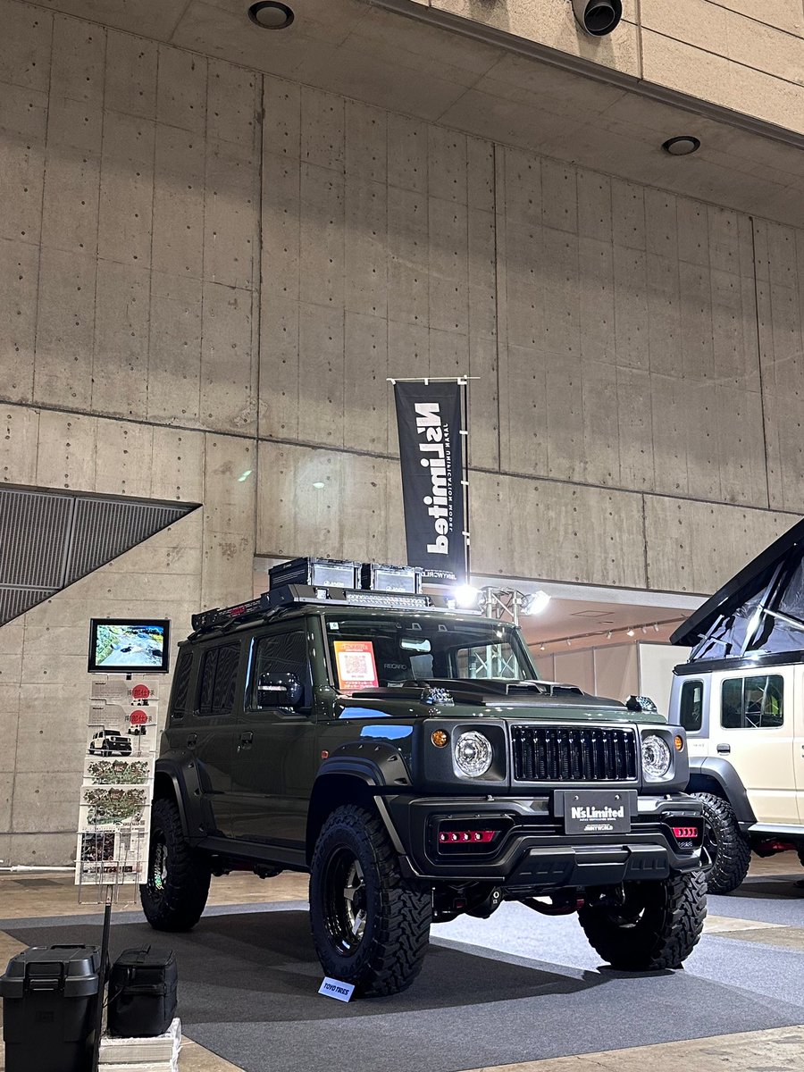 nsstage's tweet photo. 《イベント出展情報》
6月27日(金)〜29日(日)千葉県幕張メッセで開催されるTOKYO OUTDOOR SHOW 2025に5ドアジムニーポップアップルーフ“エヌズリミテッド南部仕様”、ジムニーノマドヴァルド”ブラックバイソン”を展示 https://t.co/kRizSS3rqk 
#jimnyworld
#waldinternational 
#whitehousecamper https://t.co/gGCKQiubiy