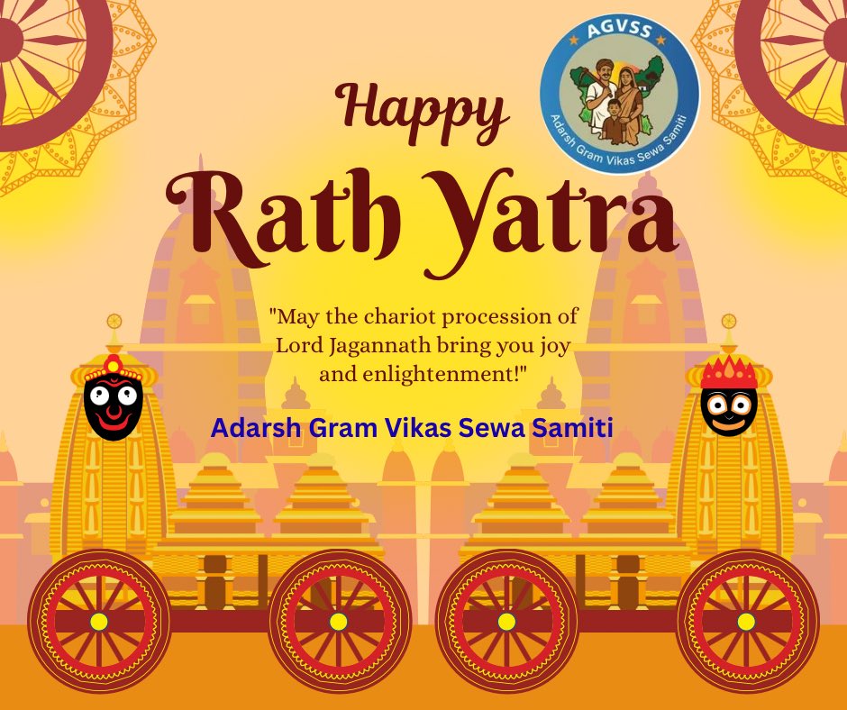 adarsh_sewa's tweet photo. 🌸 रथ यात्रा की हार्दिक शुभकामनाएं 🌸
जय जगन्नाथ!
भगवान जगन्नाथ जी की कृपा आप पर बनी रहे।
यह रथयात्रा आपके जीवन में सुख, शांति, समृद्धि और आध्यात्मिक उन्नति लेकर आए।
चलो, भक्ति और विश्वास के इस पावन पर्व में हम सभी एक साथ जुड़ें।

#JaiJagannath #रथयात्रा2025 #BhaktiKaParv https://t.co/wPMlGRFmB5