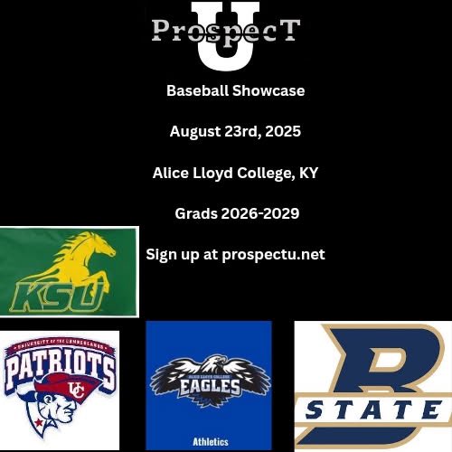 We are headed back to the state of Kentucky for another showcase come August. We will use this as a tryout for our 2026 Top Prospect Games as well. We will have plenty of more colleges to come ⚾️⚾️⚾️
