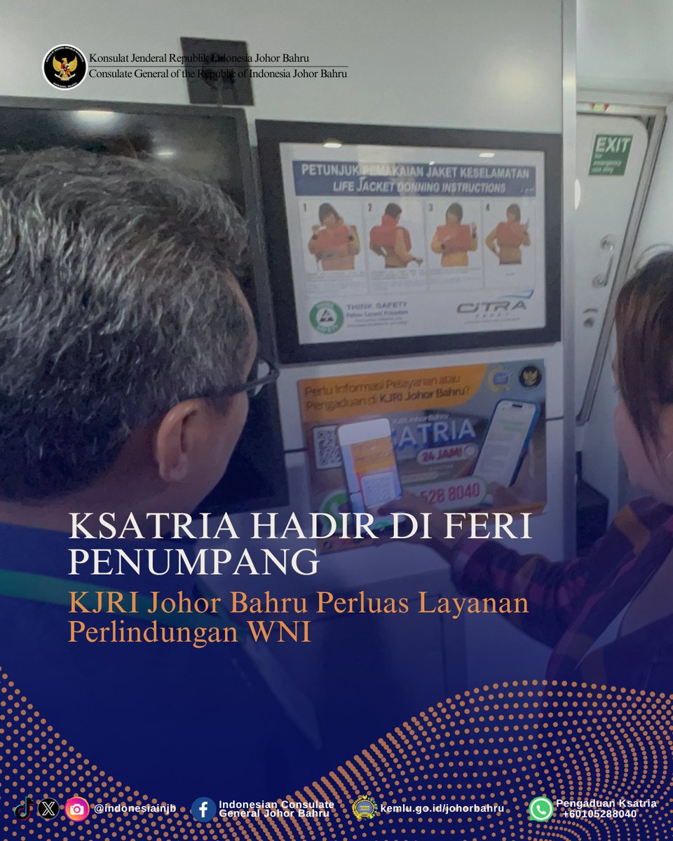 indonesiainjb's tweet photo. Virtual Asisten KJRI Johor bahru berbasis WhatApp +6010 528 8040. https://t.co/jERe2QokZs