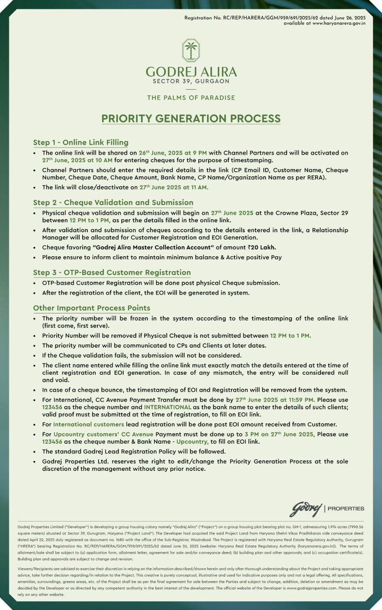 LtdVtst's tweet image. Introducing Godrej Alira, Sector 39 Gurugram's newest sensation! RERA approved and ready to shine! 
#callusnow #EOIstarted #thakurestate +91 7678619014