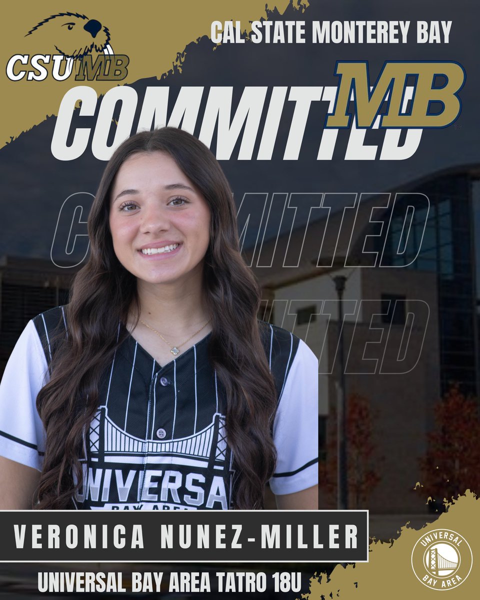 Universal Bay Area-Tatro 18U Gold (@universaltatro) on Twitter photo 🚨🚨COMMITTMENT🚨🚨 Congratulations to 2026 Veronica Nunez-Miler on her commitment to Cal State Monterey Bay to continue her academic and softball career. Can’t wait to see you playing at the next level . <a href="/CSUMBsoftball/">CSUMBsoftball</a> <a href="/LineDsoftball/">Line Drive Media</a> <a href="/ExtraInningSB/">EXTRA INNING SOFTBALL</a> 🚨🚨COMMITTMENT🚨🚨 Congratulations to 2026 Veronica Nunez-Miler on her commitment to Cal State Monterey Bay to continue her academic and softball career. Can’t wait to see you playing at the next level . <a href="/CSUMBsoftball/">CSUMBsoftball</a> <a href="/LineDsoftball/">Line Drive Media</a> <a href="/ExtraInningSB/">EXTRA INNING SOFTBALL</a>
