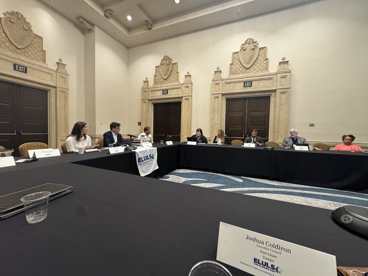 We had a great Summer EC Meeting at the Florida Bar Convention in Boca Raton today. Thank you to our 2024-25 Chair, Malcolm Means for an amazing year! We look forward to another exciting year as we welcome in our new Chair, Lauren Brooks! #ELULS