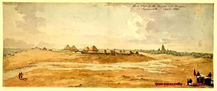 Puri in 1820.

Rare painting of #Puri where you can see Shri #JagannathTemple from the beach.

#RathYatra #RathaJatra2025