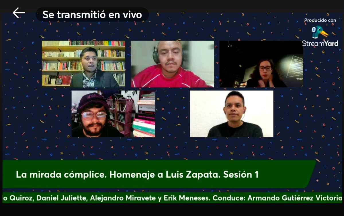 📍La mirada cómplice. Homenaje a Luis Zapata

Ya está disponible el primero de estos conversatorios dedicados al escritor mexicano 📚☕✍🏽

facebook.com/share/v/16cSYR…