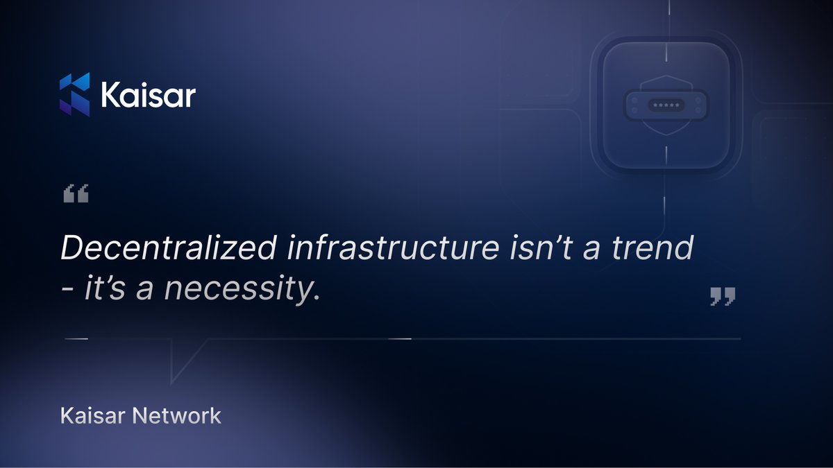 KaisarNetwork's tweet image. “Decentralized infrastructure isn’t a trend - it’s a necessity.”
Centralized data centers are fragile, expensive and unsustainable. Kaisar unlocks a secure, scalable alternative - powered by people.
Providers are the backbone of this future.
Build with us!