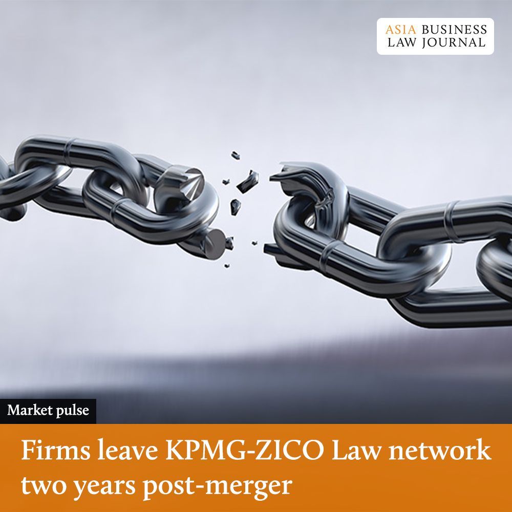 Asia Business Law Journal (@ablj_insights) on Twitter photo KPMG Law’s merger with ZICO Law has suffered exits, with member firms in Cambodia, Indonesia and Malaysia breaking away and operating independently since their departure in April.
See more in <a href="/ABLJ_insights/">Asia Business Law Journal</a> 👇
law.asia/firms-leave-kp…
#lawfirms #lawyers #legal #law #news KPMG Law’s merger with ZICO Law has suffered exits, with member firms in Cambodia, Indonesia and Malaysia breaking away and operating independently since their departure in April.
See more in <a href="/ABLJ_insights/">Asia Business Law Journal</a> 👇
law.asia/firms-leave-kp…
#lawfirms #lawyers #legal #law #news