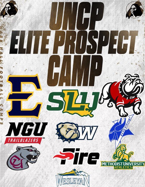 thank you <a href="/CoachHallUNCP/">Mark Hall</a> for the invite, looking forward to attending <a href="/UNCP_Football/">UNCP Braves Football</a> camp