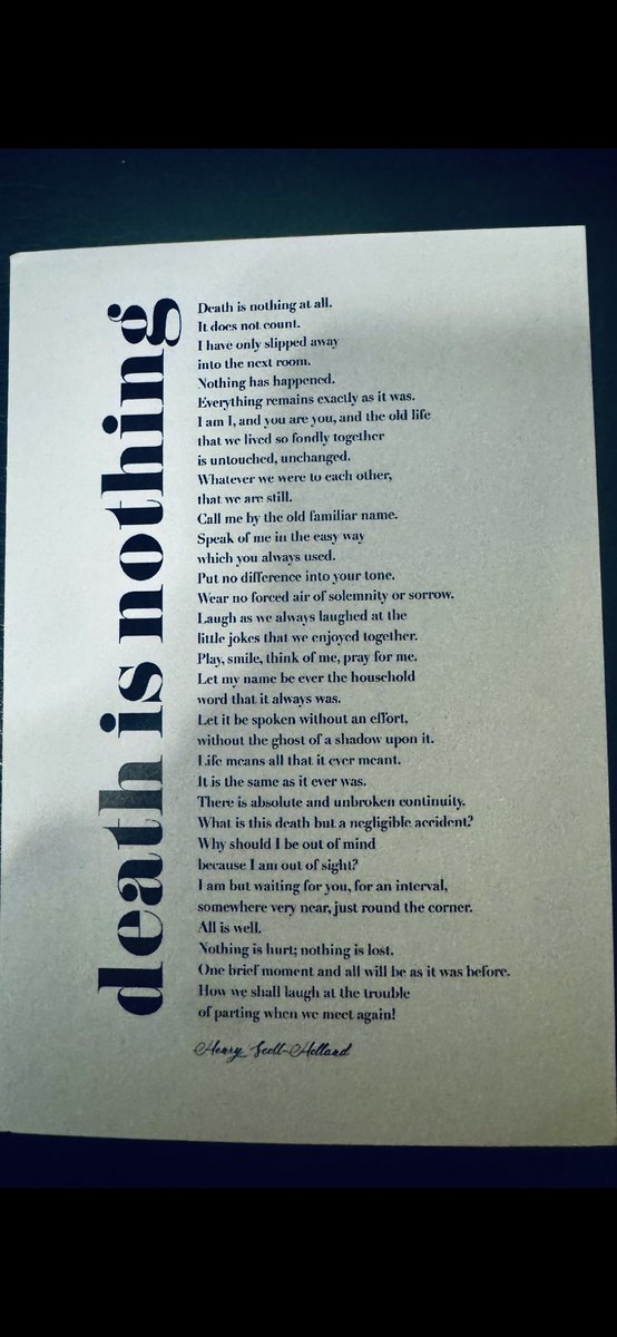 BushnellTom's tweet image. This card &amp;amp; message really caught my attention. The poem allowed me to see death in a different way. I do believe that Kevin is still with us in a way that is beyond our understanding. And, eventually we’ll see Kev on the other side, &amp;amp; it’ll feel as if we haven’t skipped a beat!