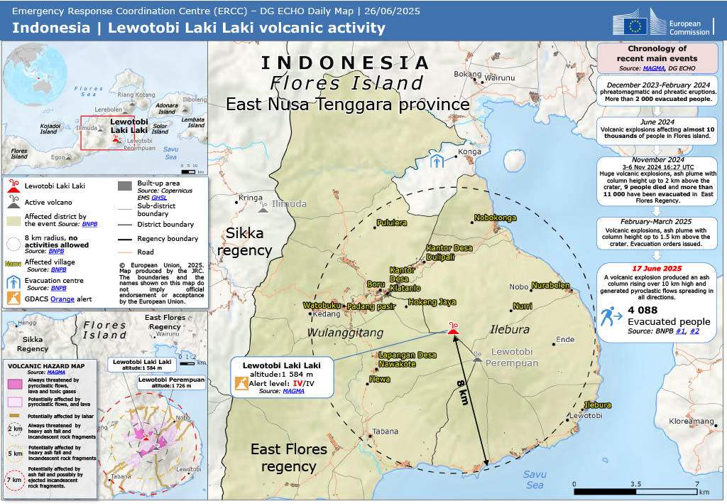ECHO_Asia's tweet image. Mapped: Indonesia 🇮🇩 Lewotobi Laki Laki volcanic activity