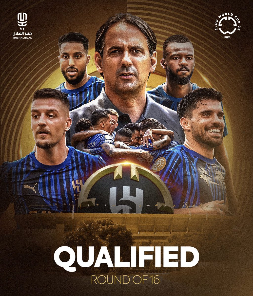 🇸🇦 𝐑𝐄𝐂𝐎𝐑𝐃: Al Hilal are now the 𝐅𝐈𝐑𝐒𝐓 
Arab and Asian team to qualify to the knock out stages of the FIFA Club World Cup 2025

#AlHilal|#FIFAClubWorldCup|#FIFACWC