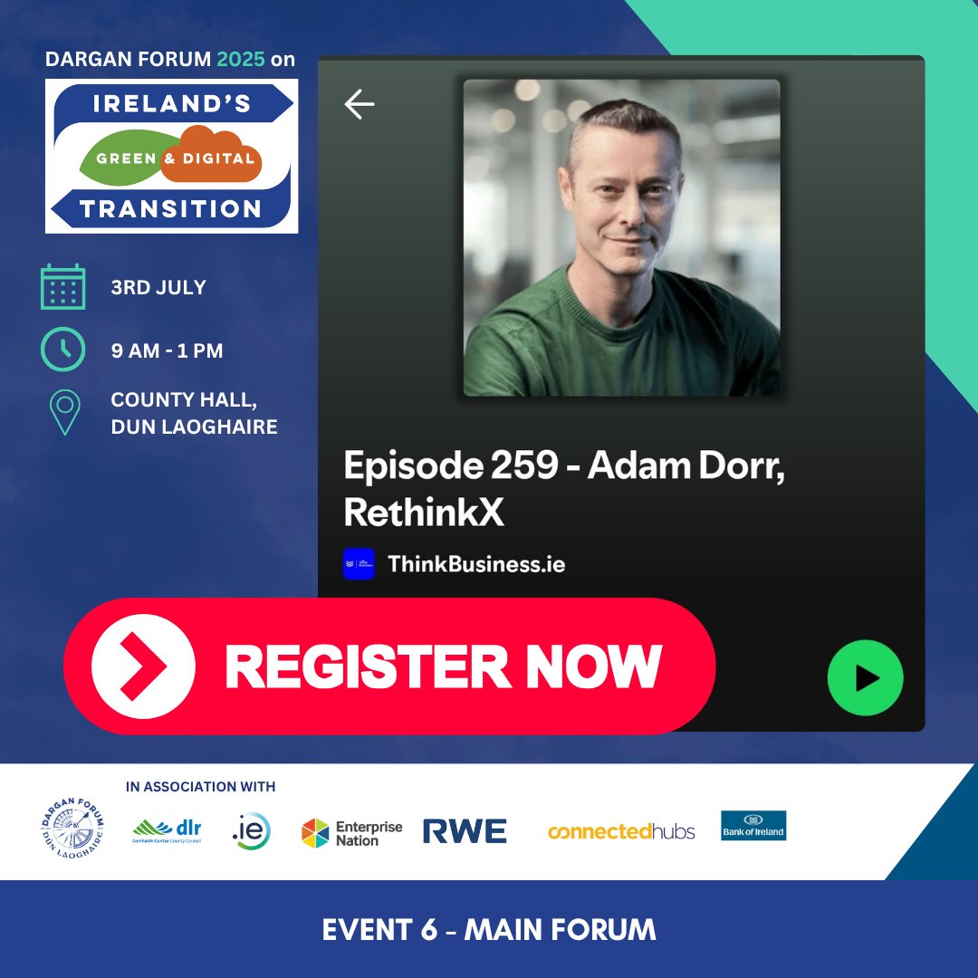 darganinstitute's tweet image. Adam Dorr recently warned on the ThinkBusiness podcast that clinging to the status quo is the real threat. Don’t miss his keynote as he challenges us all to embrace bold change at Dargan Forum on July 3. Register Now! darganinstitute.ie/dargan-forum-2…