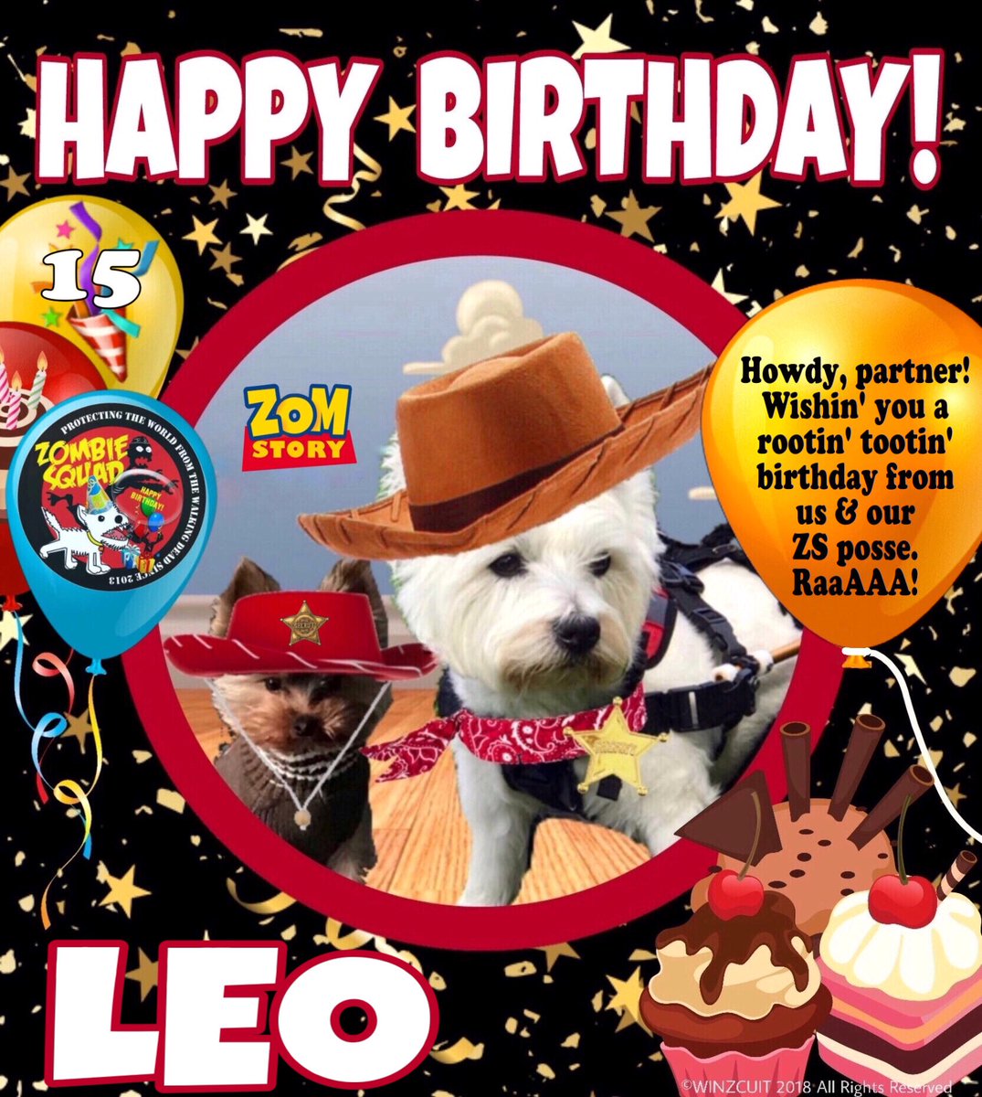 ZombieSquadHQ💖💚🧡💚🩵© (@zombiesquadhq) on Twitter photo 🎂Wishing a 🎁HAPPY 15th BIRTHDAY🎉 to our pawsome pal, LEO🐯🐅 from Leada Lord Billy and your ZombieSquad pals.🎈 We hope your special day is full of tasty treats, belly rubs & cayke, soldyer. RaaAAA!!
❤️💛🎂🎁🎈🎉
<a href="/LeoTheBengal/">Leo loves Pi #TeamFrank Archie</a> <a href="/ZSBirthday/">ZS Birthday🎂🎁🎉</a> #ZSBengalBrigade #ZSHQ 🎂Wishing a 🎁HAPPY 15th BIRTHDAY🎉 to our pawsome pal, LEO🐯🐅 from Leada Lord Billy and your ZombieSquad pals.🎈 We hope your special day is full of tasty treats, belly rubs & cayke, soldyer. RaaAAA!!
❤️💛🎂🎁🎈🎉
<a href="/LeoTheBengal/">Leo loves Pi #TeamFrank Archie</a> <a href="/ZSBirthday/">ZS Birthday🎂🎁🎉</a> #ZSBengalBrigade #ZSHQ