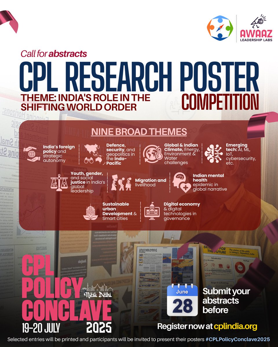 CPLFellows's tweet image. #CPLxAwaaz 
Excited to welcome Awaaz Leadership Labs as our #KnowledgePartner #CPLPolicyConclave2025! 🚀

From legal aid societies to justice innovation, they’re enabling youth to shape equitable futures.⚖️

 #LegalInnovation #YouthLeadership #CPLIndia #PublicPolicy