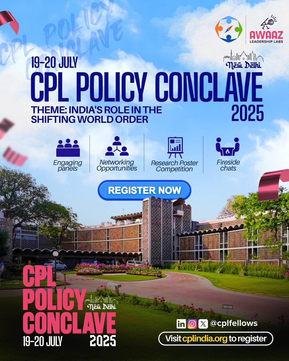 CPLFellows's tweet image. #CPLxAwaaz 
Excited to welcome Awaaz Leadership Labs as our #KnowledgePartner #CPLPolicyConclave2025! 🚀

From legal aid societies to justice innovation, they’re enabling youth to shape equitable futures.⚖️

 #LegalInnovation #YouthLeadership #CPLIndia #PublicPolicy