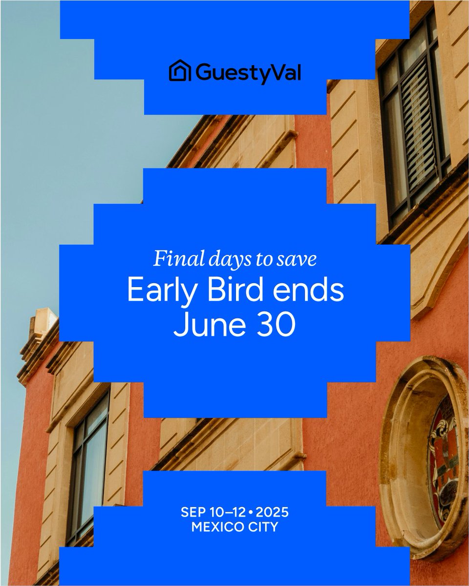 📢 Last chance for early bird pricing.
Ticket prices go up July 1.

From in-depth sessions and expert speakers to big-picture insights and tactical takeaways, this is where the future of STR takes shape.

🎟 Lock in early bird pricing before it’s gone: guestyval.com/?utm_source=or…