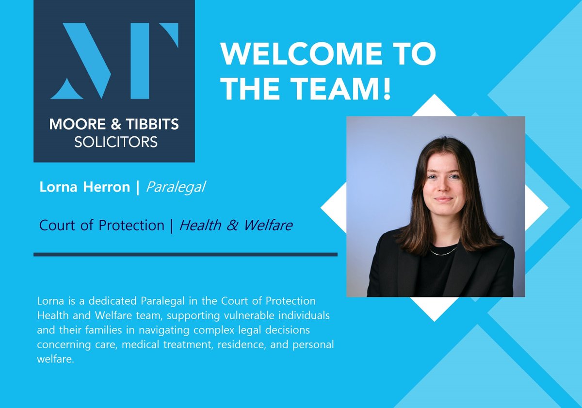 Another new member to our expanding Court of Protection Team - meet Paralegal, Lorna Herron! Read more about Lorna and her work in the team here: bit.ly/4loULan #welcometotheteam