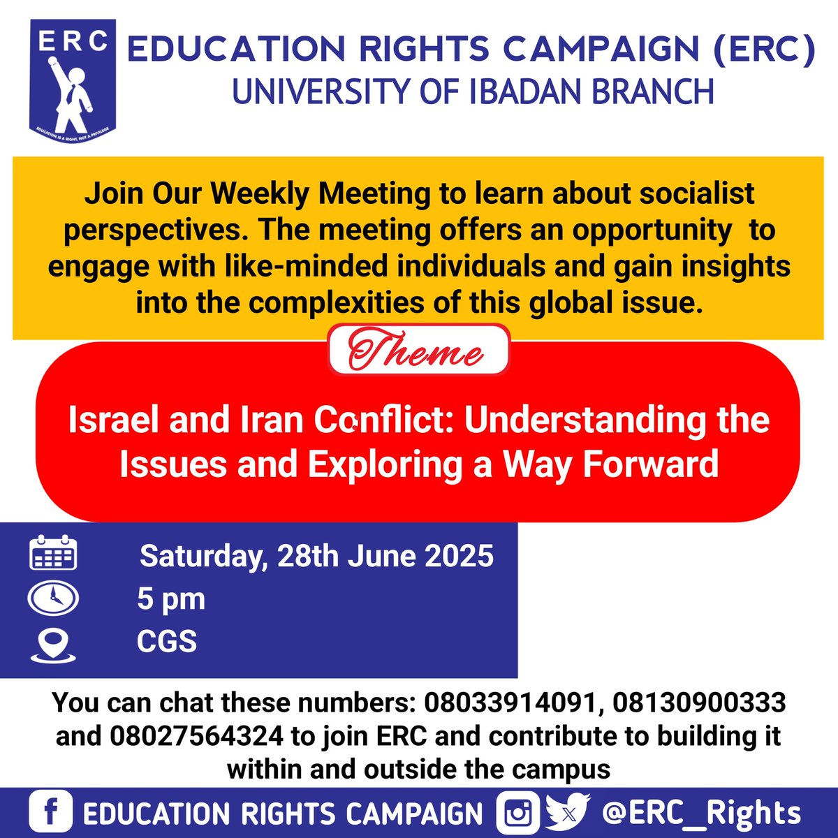 Join us <a href="/CGS/">𒐨 𒐨 𒐨 𒐨 𒐨 𒐨 𒐨 𒐨 𒐨 𒐨 𒐨 𒐨 𒐨 𒐨 𒐨 𒐨 𒐨</a>, Sat June 28th, 5 PM ERC <a href="/UniIbadan/">University of Ibadan</a> UI Branch dives into overlooked global issues, student rights &amp; socialist perspectives beyond the classroom. Vibes &amp; insight guaranteed! Let's talk, grow &amp; change the world 🌎💡 #EducationRights #StudentPower #SocialistPerspectives