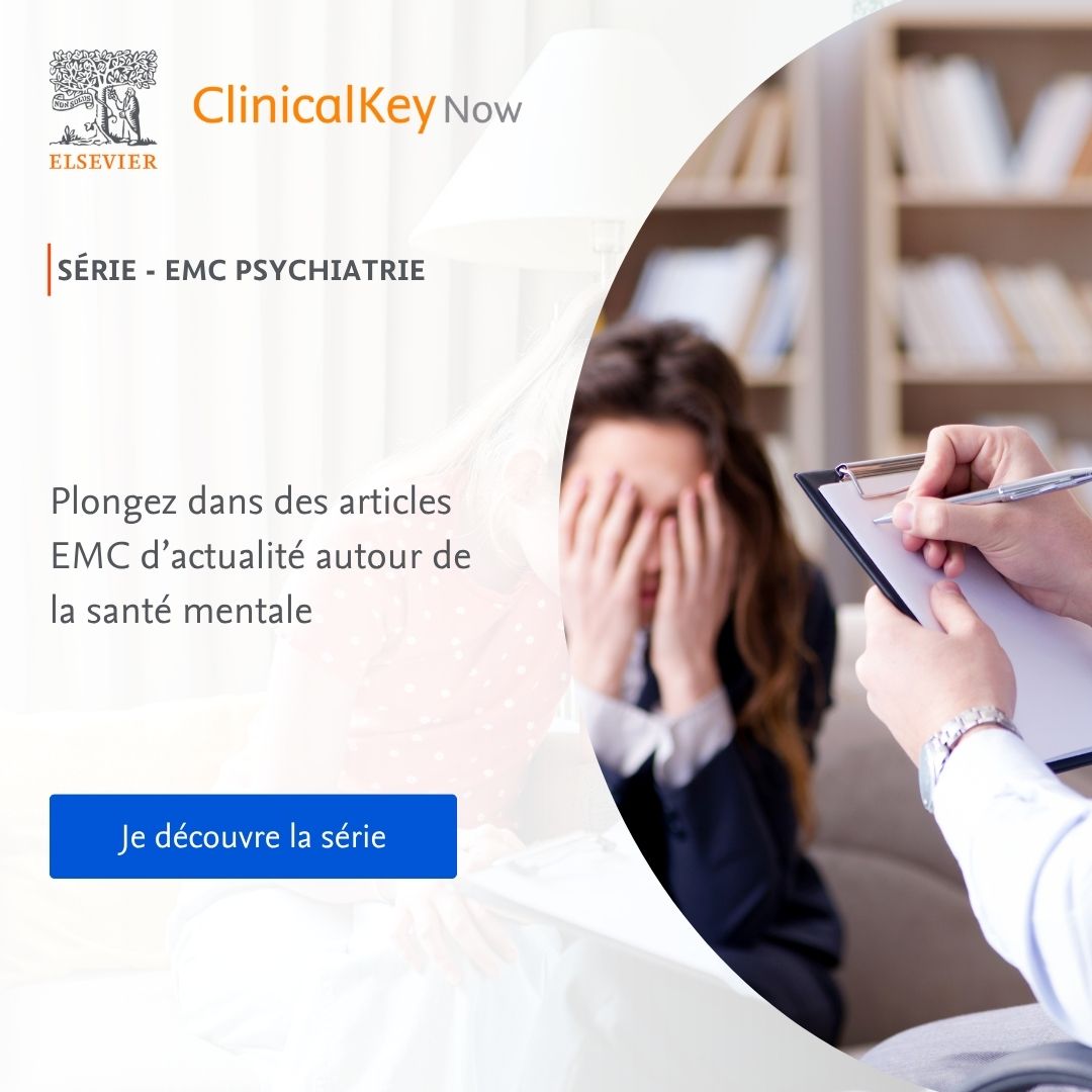 [Les Experts ClinicalKey Now – EMC #Psychiatrie]
(Re)découvrez 4 webinaires essentiels en replay :
🎥 Covid long &amp; psychiatrie
🎮 Jeu vidéo &amp; addiction chez l’ado
💡 Psychotraumatologie &amp; outils numériques
🌍 Humilité culturelle &amp; clinique
▶️ spkl.io/6012fCBbr