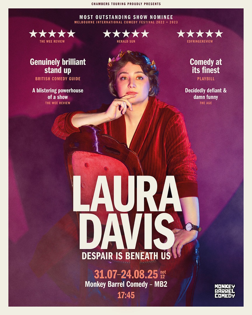 Chambers Management (@chambersmgt) on Twitter photo <a href="/lauradaviscomic/">Laura Davis</a>’s ‘Despair is Beneath Us’ is coming from critical acclaim in Melbourne to the Edinburgh Fringe!
📅31st July - 24th August (not 12th)
🕓17.45
📍@monkey.barrel.comedy <a href="/lauradaviscomic/">Laura Davis</a>’s ‘Despair is Beneath Us’ is coming from critical acclaim in Melbourne to the Edinburgh Fringe!
📅31st July - 24th August (not 12th)
🕓17.45
📍@monkey.barrel.comedy